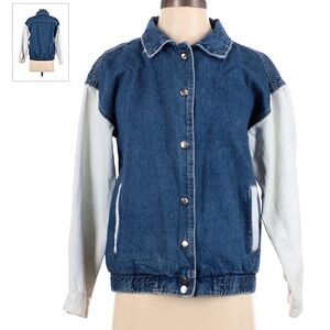 Carmar Blue and White Bomber / Jean / Denim Oversized Jacket